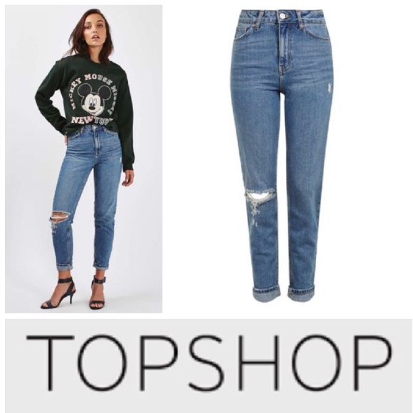Topshop Denim - NEW!  TopShop Moto high waisted Mom jeans